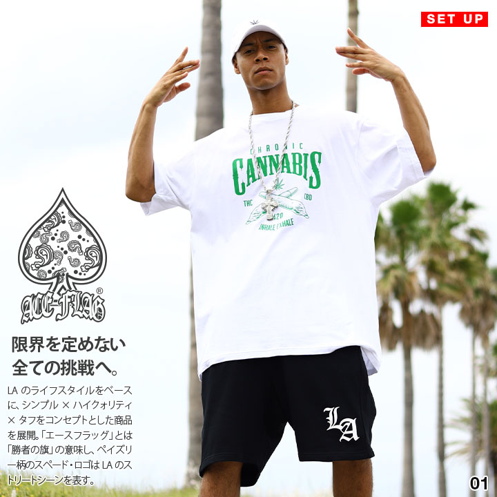 ACEFLAG ACE FLAG 上下セット 半袖 ブランド Tシャツ ハーフ
