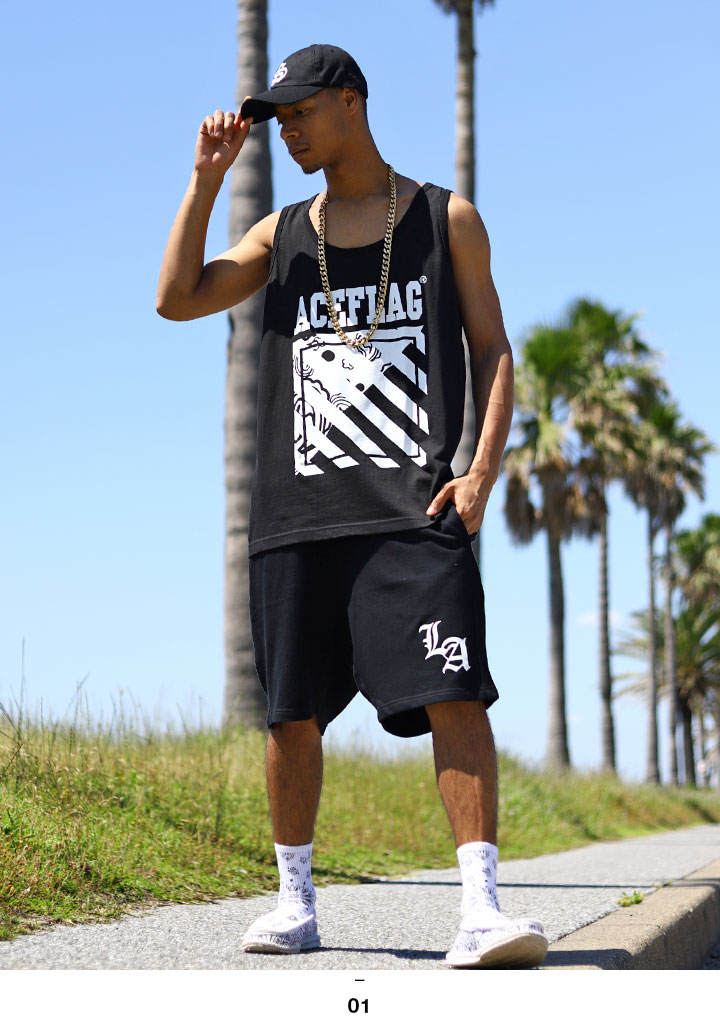 ACEFLAG（エースフラッグ） 上下セット ブランド ノースリーブ Tシャツ