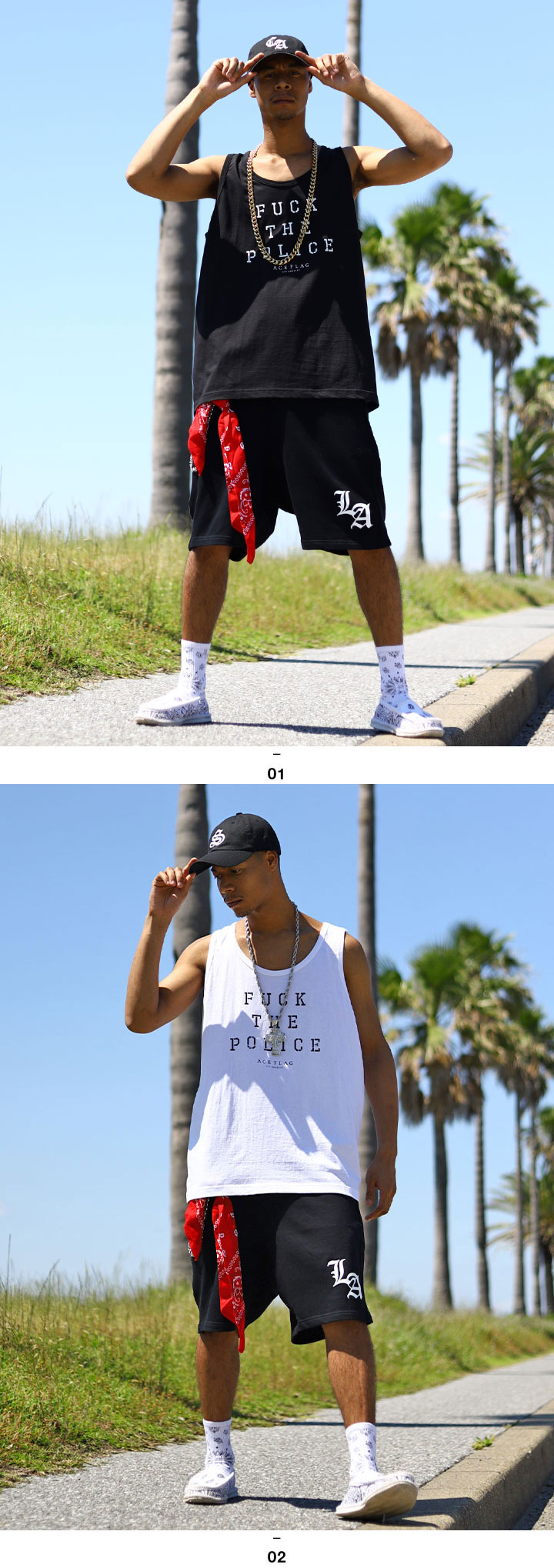 ACEFLAG（エースフラッグ） 上下セット ノースリーブ Tシャツ タンク