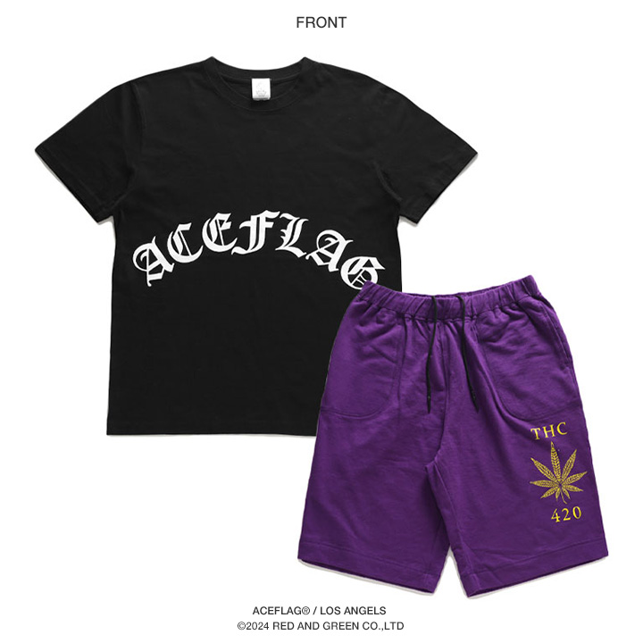 ACEFLAG（エースフラッグ） 上下セット 半袖 ブランド Tシャツ ハーフ