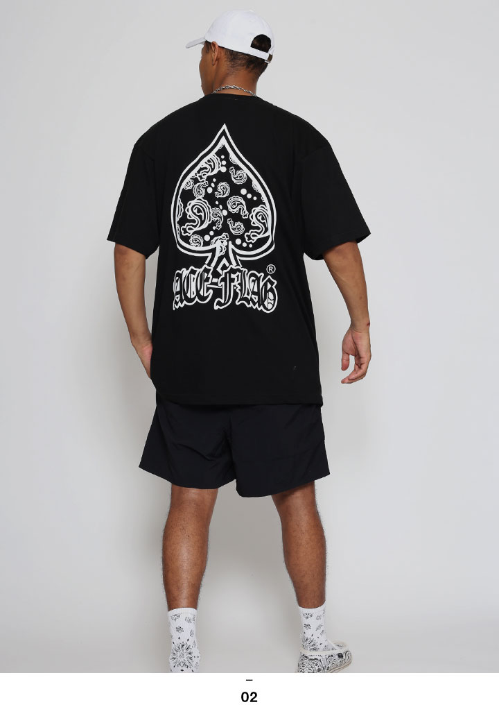 入手困難 エースフラッグ ACEFLAG セットアップ 半袖 ペイズリー ACEFLAG ACE FLAG 上下セット 半袖 ブランド Tシャツ ハーフ