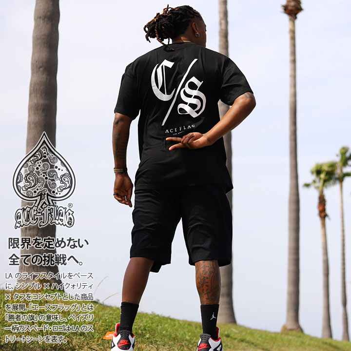 入手困難 即納 エースフラッグ ACEFLAG セットアップ 半袖 2pac ACEFLAG ACE FLAG 上下セット 半袖 ブランド Tシャツ ハーフ