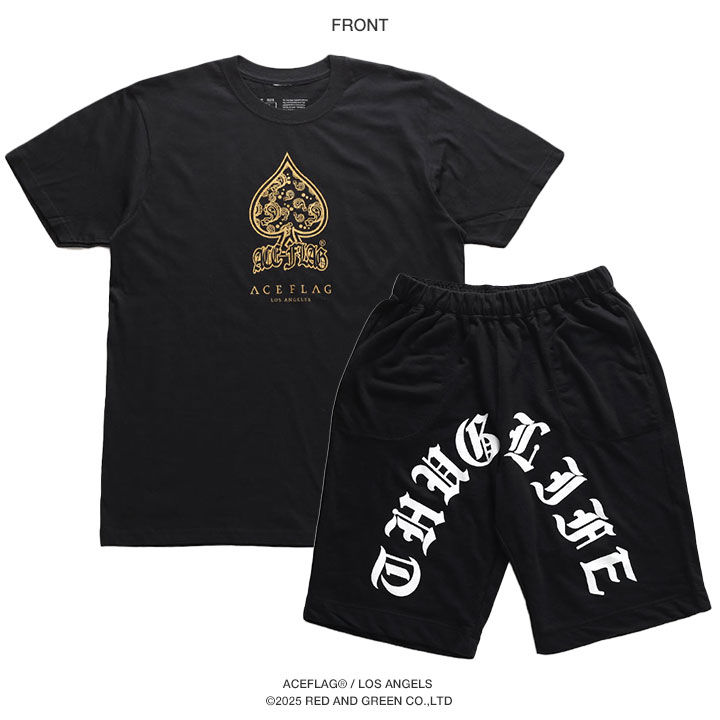 ACEFLAG ACE FLAG 上下セット 半袖 ブランド Tシャツ ハーフ