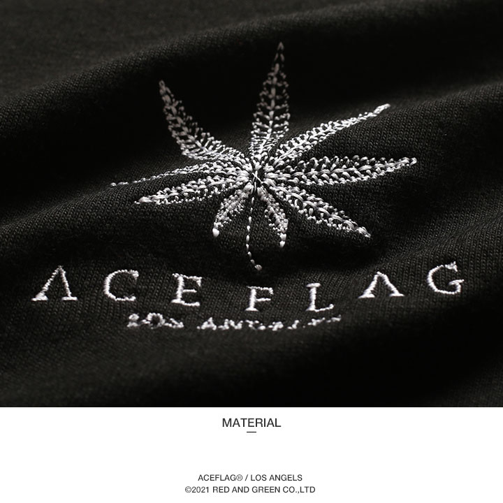 ACE FLAG ロンT 大きいサイズ エースフラッグ Tシャツ 長袖 おしゃれ かっこいい 大麻 マリファナ ヘンプ ロゴ 刺繍｜weekindenim｜13