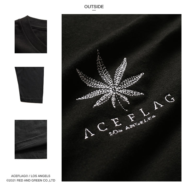 ACE FLAG ロンT 大きいサイズ エースフラッグ Tシャツ 長袖 おしゃれ かっこいい 大麻 マリファナ ヘンプ ロゴ 刺繍｜weekindenim｜15