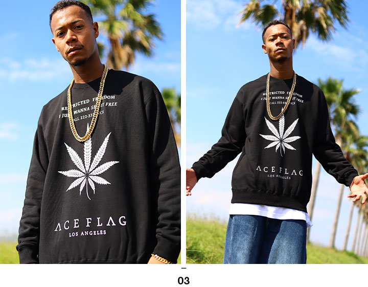 まる⭐︎ ACEFLAG ACE FLAG トレーナー ブランド スケボー 長袖