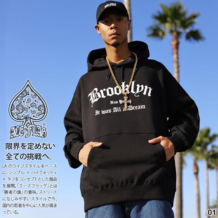 即納 【SALE】 エースフラッグ ACEFLAG パーカー スウェット ACEFLAG 上下セット 長袖 ブランド メンズ 春秋冬用 黒/白