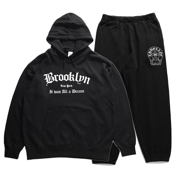 ACE FLAG 上下セット 長袖 ブランド 大きいサイズ エースフラッグ セットアップ パーカー スウェット 裏パイル Brooklyn  ブルックリン ニューヨーク 馬蹄 b系