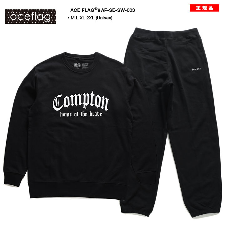 ホワイト ヤフオク! スウェット セットアップ バックプリン... - COMPTON セットアッ