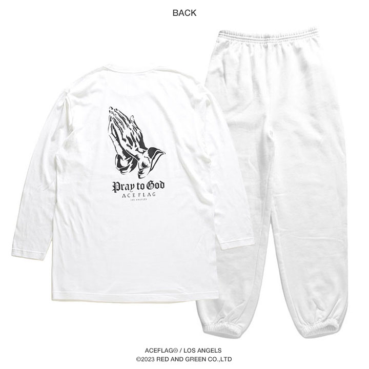 値下げ！、ACE ANDRARE MAKUA BEACH 上下セット ホワイト ACEFLAG（エースフラッグ） 上下セット 長袖 ブランド 大きいサイズ