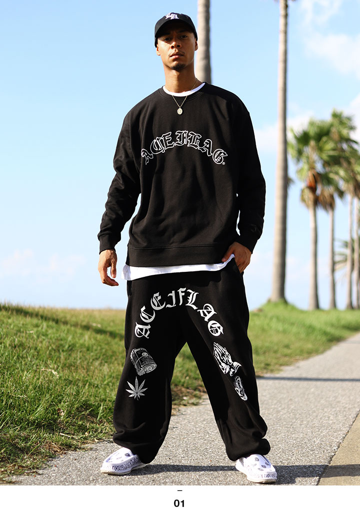 ACEFLAG（エースフラッグ） 上下セット 長袖 ブランド スケボー 大きい