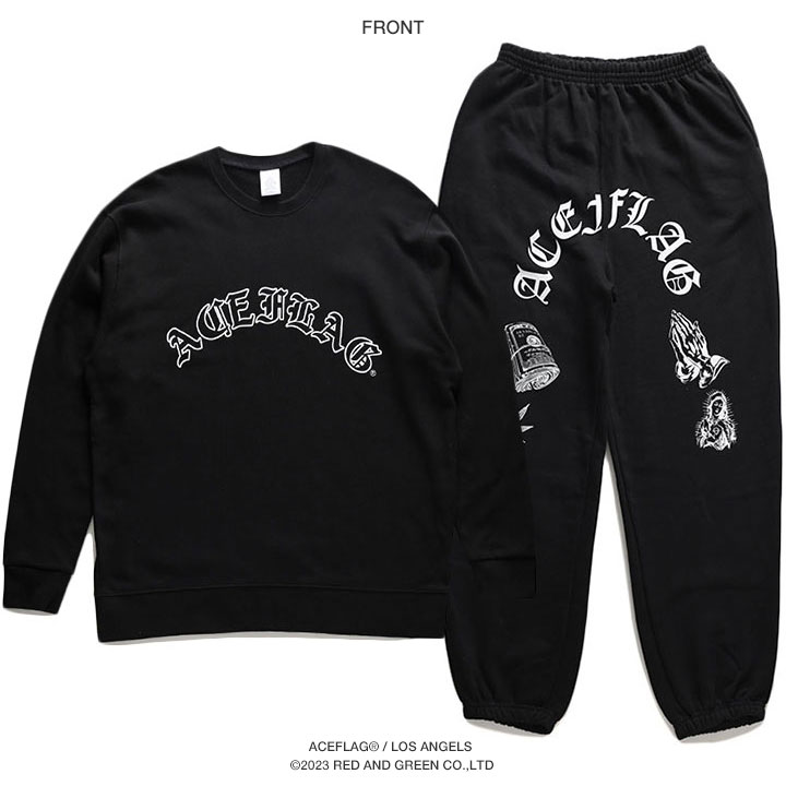 ACEFLAG（エースフラッグ） 上下セット 長袖 ブランド スケボー 大きい