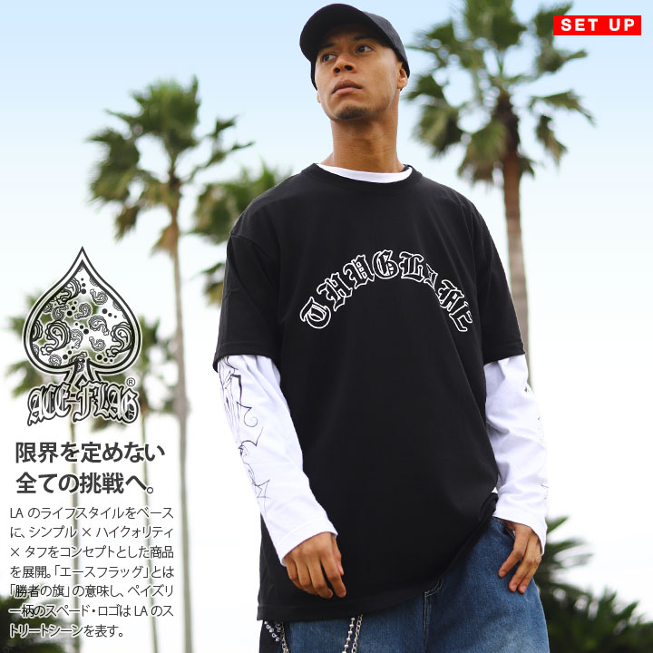 ACEFLAG ACE FLAG セットアップ 重ね着 半袖 Tシャツ 長袖 ロンT