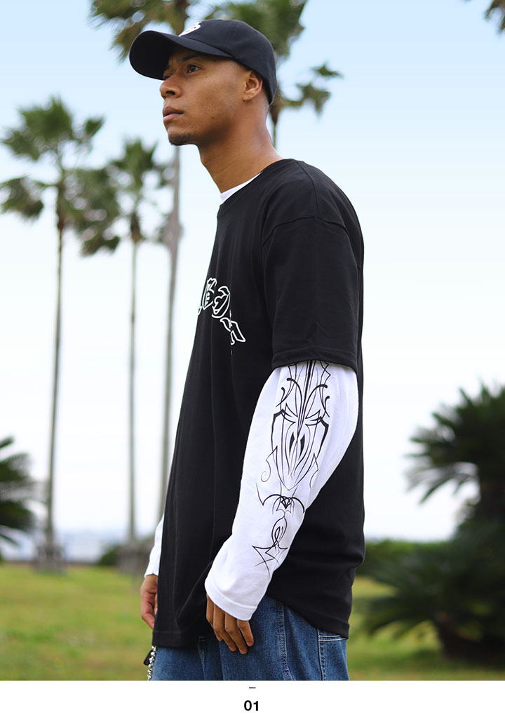 ACEFLAG ACE FLAG セットアップ 重ね着 半袖 Tシャツ 長袖 ロンT