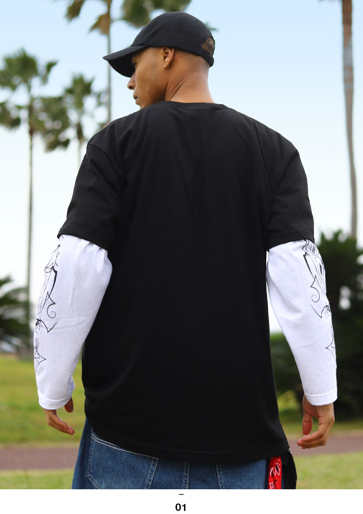 ACEFLAG ACE FLAG セットアップ 重ね着 半袖 Tシャツ 長袖 ロンT