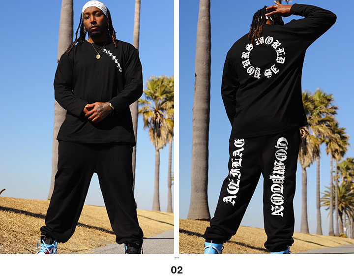 ACE FLAG 上下セット 長袖 ブランド スケボー メンズ 春秋冬用 全3色 大きいサイズ エースフラッグ セットアップ ロンT スウェットパンツ Compton コンプトン Gang ギャング ビッグシルエット b系 ヒップホップ ファッション ストリート系 ハイ 2025 新作 AF-SE-LT-116 ACEFLAG（エースフラッグ） 上下セット 長袖 ブランド スケボー 大きい