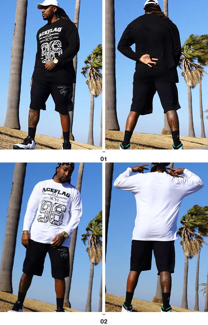 ペイズリーセットアップ ACEFLAG（エースフラッグ） 上下セット 長袖 Tシャツ ロンT ブランド
