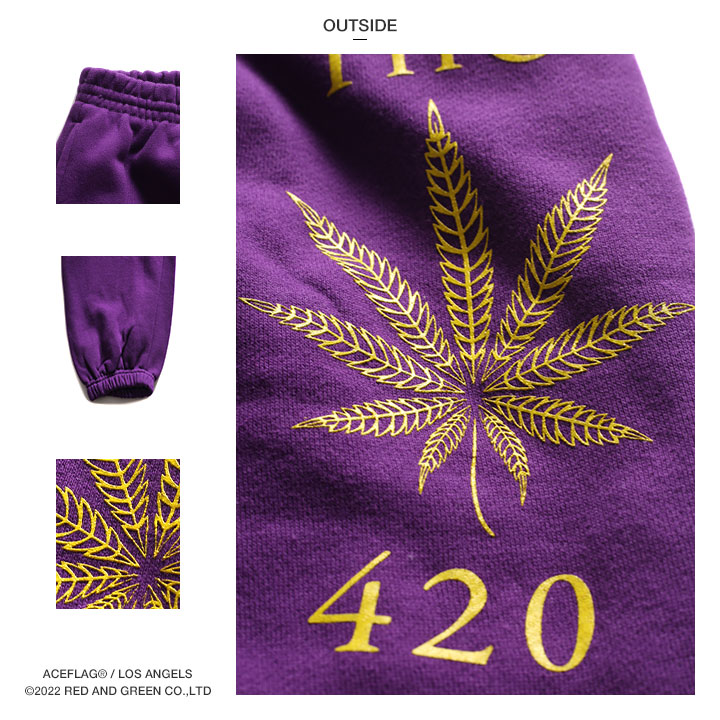 ACE FLAG スウェットパンツ 裏パイル 大きいサイズ エースフラッグ スウェット ロングパンツ ゆったり パンツ シンプル 大麻 ヘンプ THC 420 ロゴ｜weekindenim｜14