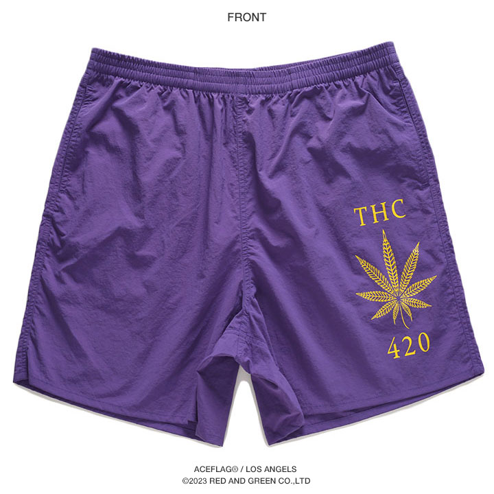 ACE FLAG ハーフパンツ ナイロン 大きいサイズ エースフラッグ ひざ上 マリファナ 大麻 ナイロンパンツ 半ズボン 短パン イージーパンツ｜weekindenim｜11