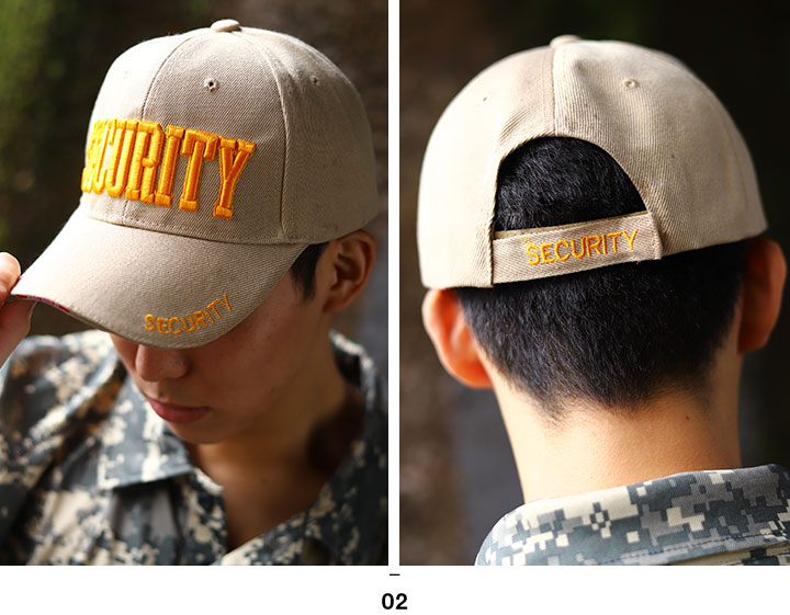 セキュリティ キャップ  黒 カーキ 紺 零 ZERO 帽子 ローキャップ ボールキャップ CAP SECURITY セキュリティー ロゴ 刺繍 ミリタリーキャップ かっこいい｜weekindenim｜07