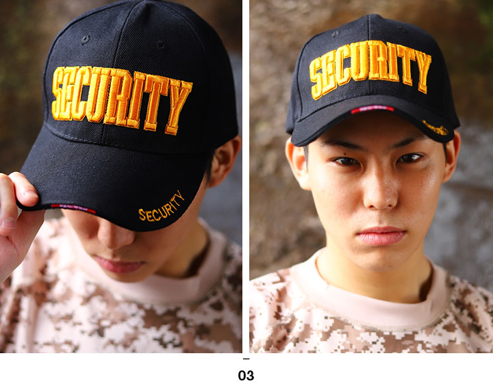 セキュリティ キャップ 黒 カーキ 紺 零 ZERO 帽子 ローキャップ ボールキャップ CAP SECURITY セキュリティー ロゴ 刺繍  ミリタリーキャップ かっこいい