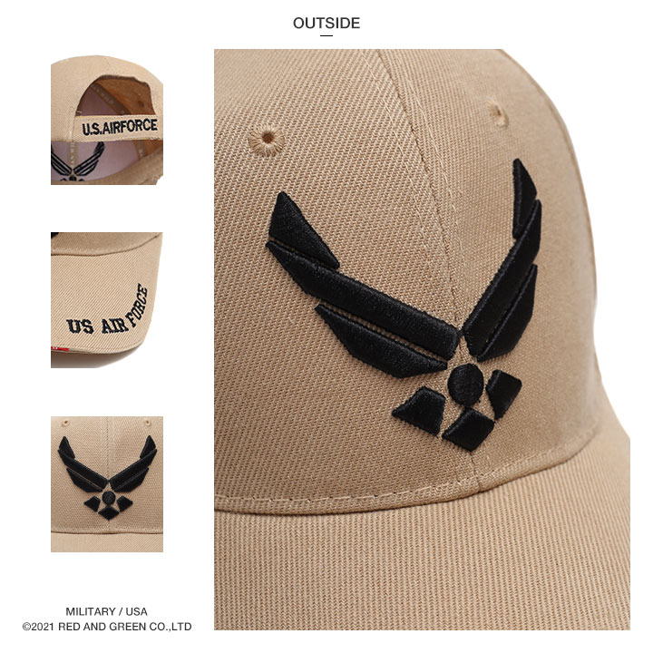 US AIR FORCE キャップ 零 ZERO 帽子 ローキャップ ボールキャップ CAP アメリカ空軍 米軍 USAF 米空軍 合衆国空軍  アメリカ合衆国空軍 記章 ミリタリーキャップ