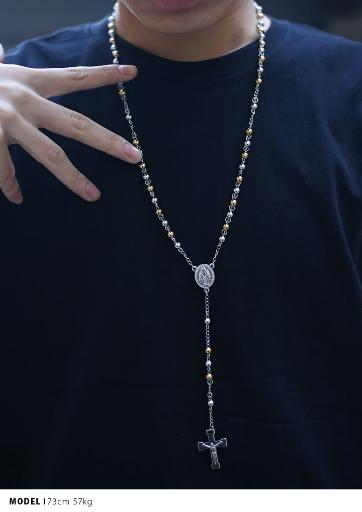 エースフラッグ ACEFLAG ネックレス ロザリオ Rosary 66cm ゴールドロングチェーン メンズ レディース b系 かっこいい おしゃれ ペンダント 聖母マリア メダイ｜weekindenim｜04