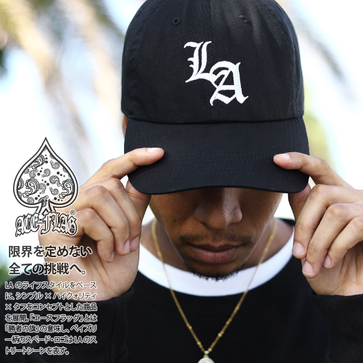 ACE FLAG × NEWHATTAN キャップ 大きいサイズ ニューハッタン エースフラッグ 帽子 cap ローキャップ 浅め シンプル ワンポイント LA ロゴ