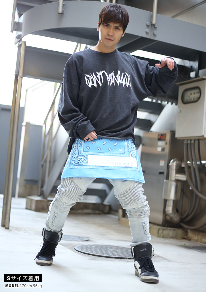 クラブノイズ CLUB NO1Z バンダナ 前掛け ペイズリー柄 水色 クラブノイズ CLUB NO1Z バンダナ 前掛け ペイズリー柄 水色