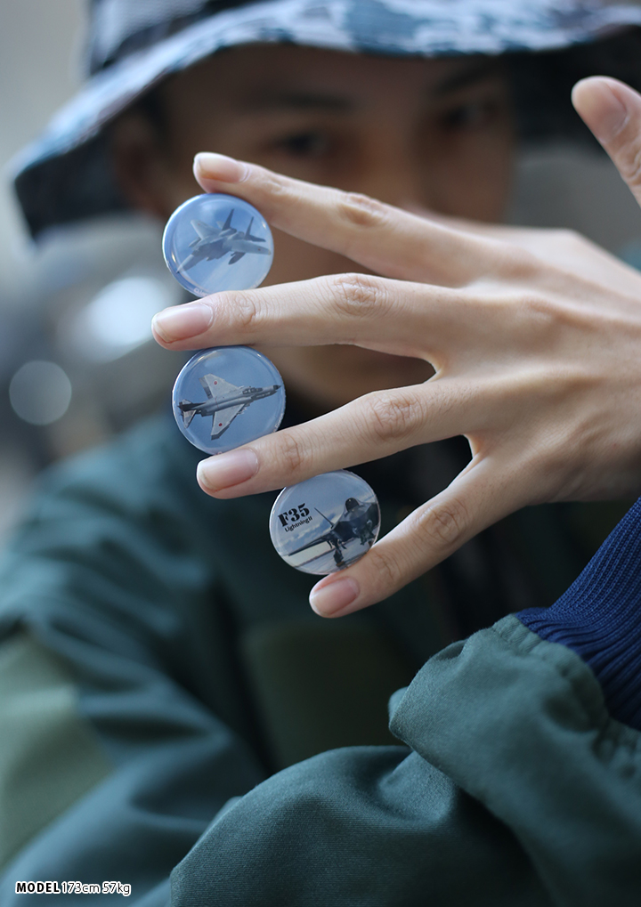 防衛省自衛隊グッズ 缶バッチ 缶バッジ メンズ レディース 全3種 F-35