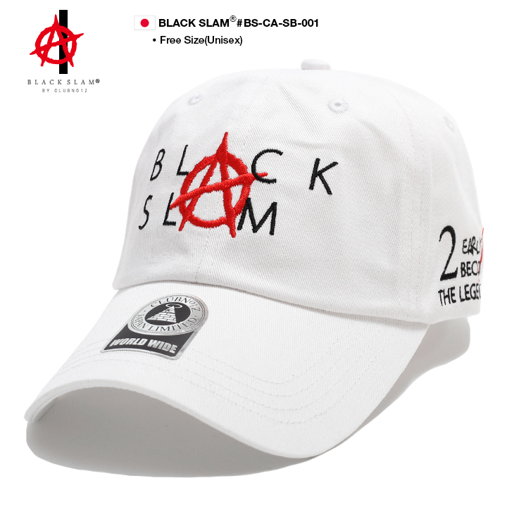 クラブノイズ バイ ブラックスラム CLUBNO1Z by BLACK SLAM ローキャップ ボールキャップ 帽子 CAP 白 アナーキー 刺繍 ベースボール カーブキャップ