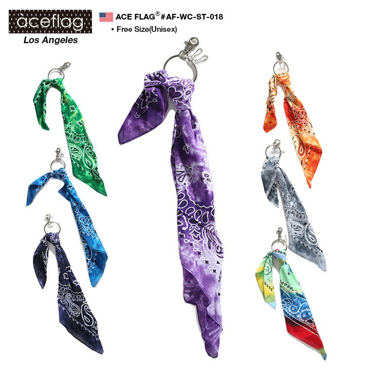 ACEFLAG エースフラッグ バンダナ ペイズリー柄 キーホルダー