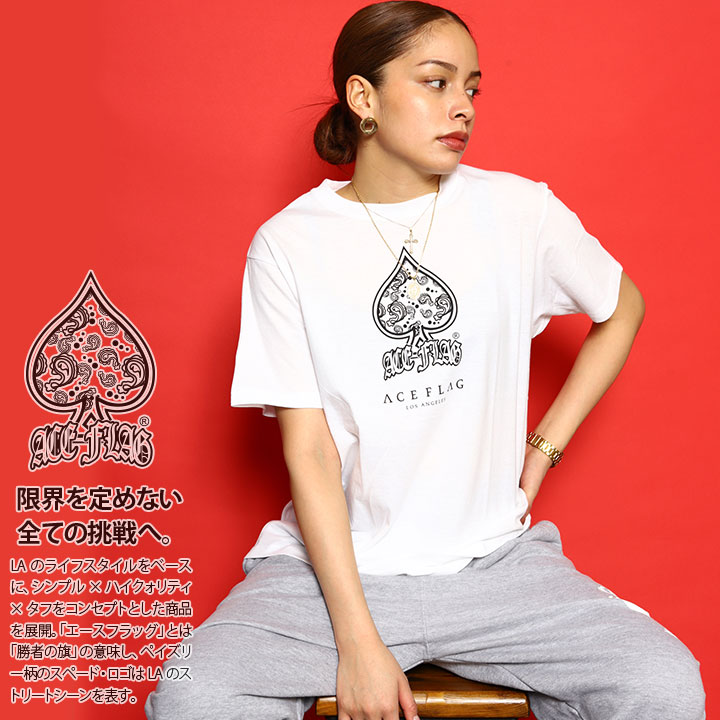 ACEFLAG（エースフラッグ） ACEFLAG Tシャツ 半袖 春夏用 黒 白 M-2XL