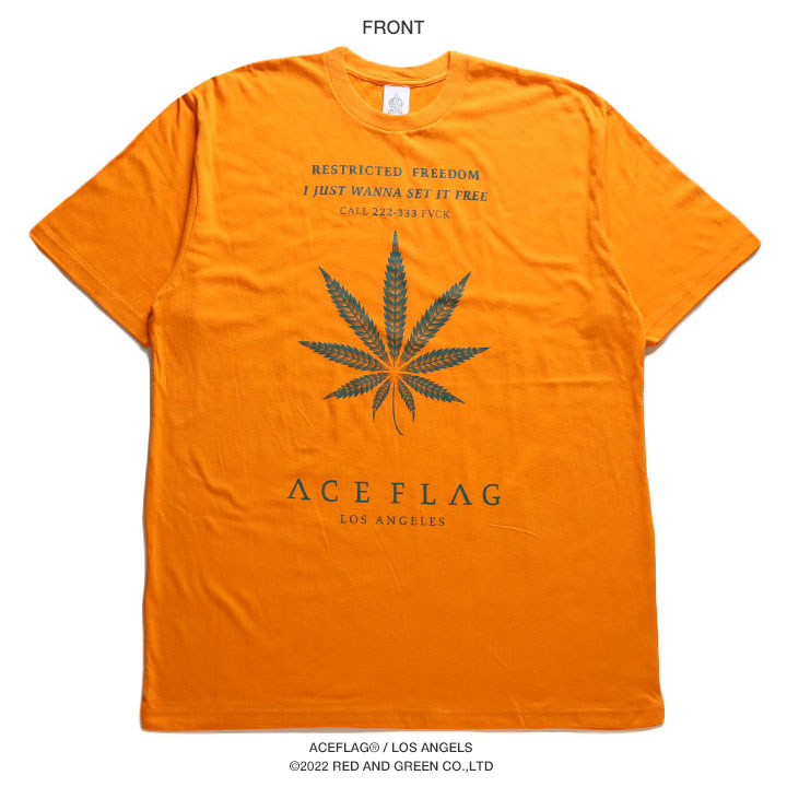 ACE FLAG Tシャツ 半袖 大きいサイズ エースフラッグ シンプル 大麻 マリファナ ヘンプ ロゴ チカーノ ローライダー グラデーション｜weekindenim｜11