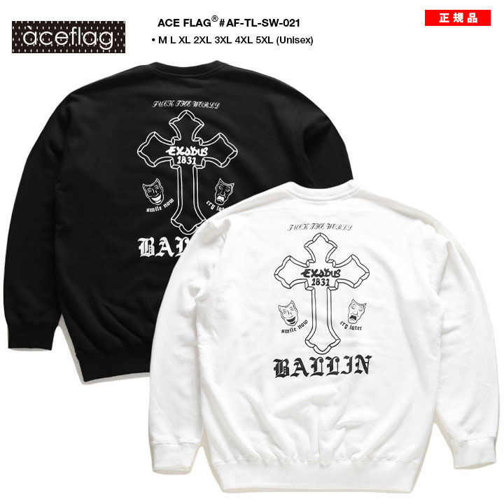 ACEFLAG（エースフラッグ） トレーナー 長袖 裏パイル 大きいサイズ