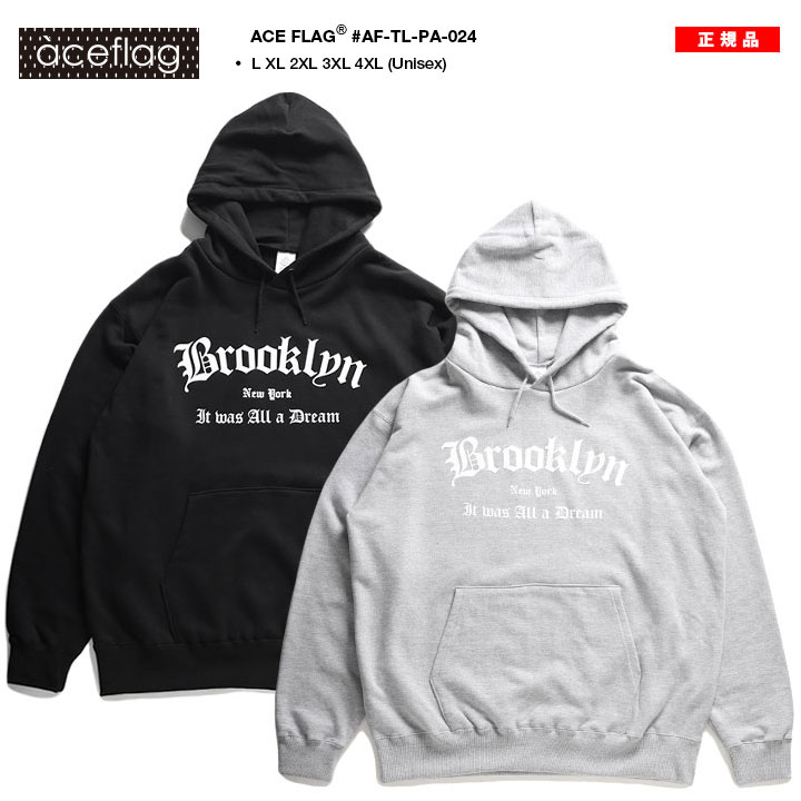 ACE FLAG パーカー ブランド スケボー 長袖 スウェット 裏パイル 大きいサイズ エースフラッグ フードパーカー Brooklyn ブルックリン New York ニューヨーク｜weekindenim｜03