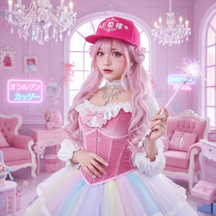 お姫様 ヲタ映えモード 帽子 キャップ スナップバック CAP ストリート