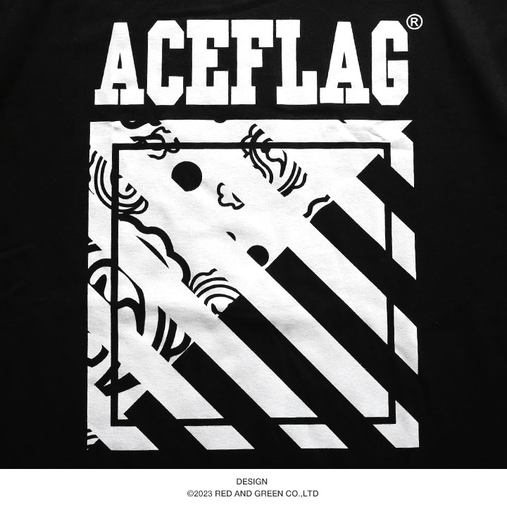 エースフラッグ ACEFLAG Tシャツ 半袖 メンズ レディース 大きいサイズ b系 おしゃれ ペイズリー柄 バンダナ アシンメトリー ライン ビッグシルエット｜weekindenim｜16