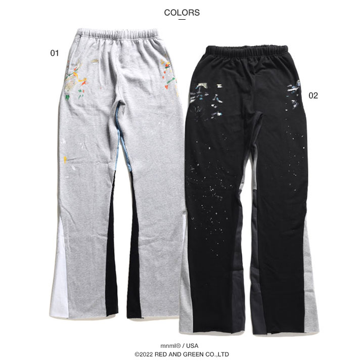 楽天市場】mnml ミニマル CONTRAST BOOTCUT SWEATPANTS スウェット