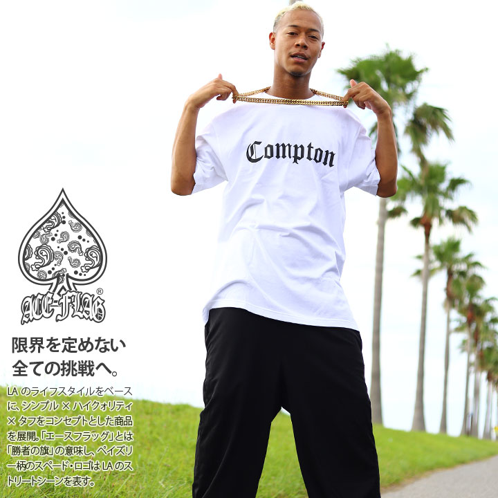 入手困難 エースフラッグ ACEFLAG セットアップ 半袖 Compton 楽天市場】ACEFLAG 上下セット 半袖 ブランド Tシャツ ハーフ