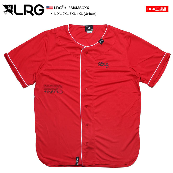 希少 Leh レー ビッグシルエット スモックシャツ 長袖　Lサイズ 赤 LRG ベースボールシャツ 半袖 メッシュ 野球 ゲームシャツ