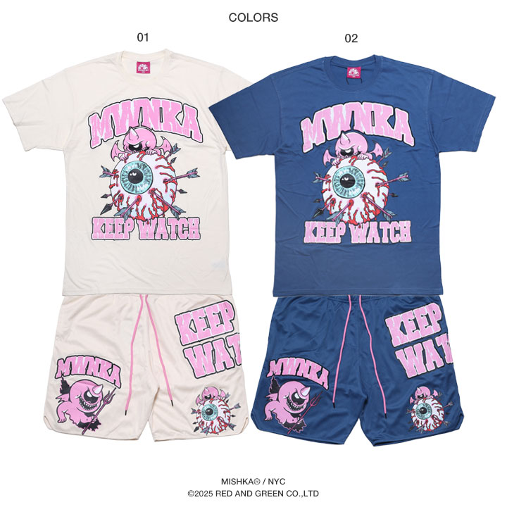 MISHKA 上下セット 半袖 ブランド Tシャツ ハーフパンツ 大きい