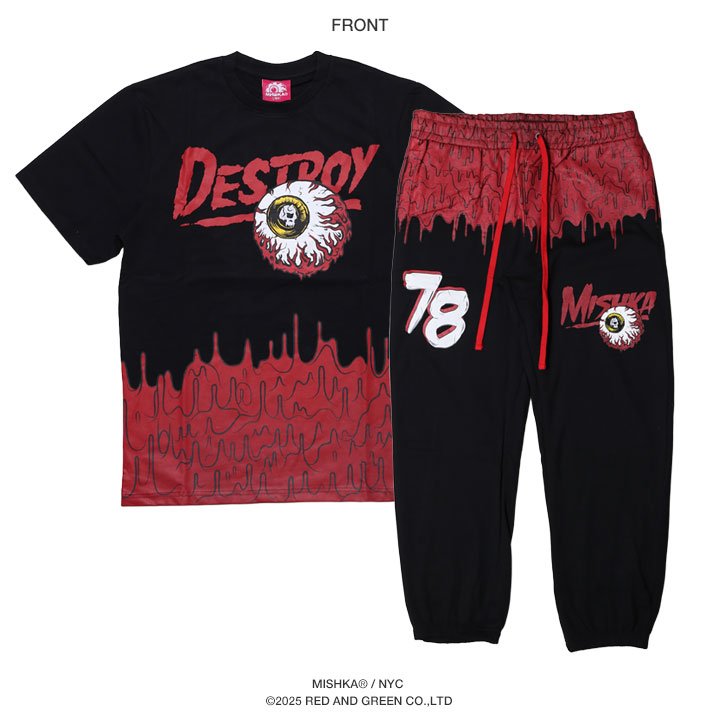 MISHKA（ミシカ） 上下セット 半袖 ブランド Tシャツ スウェットパンツ