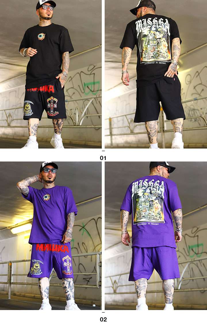 MISHKA（ミシカ） セットアップ 上下セット 半袖 ブランド Tシャツ