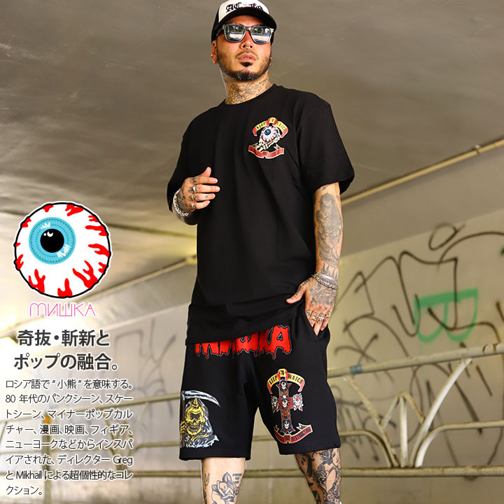 MISHKA セットアップ 上下セット 半袖 ブランド Tシャツ ハーフ
