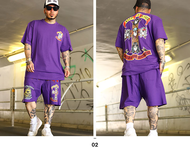 MISHKA セットアップ 上下セット 半袖 ブランド Tシャツ ハーフ