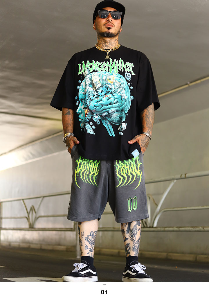 LIVE MECHANICS 上下セット 半袖 ブランド Tシャツ ハーフパンツ