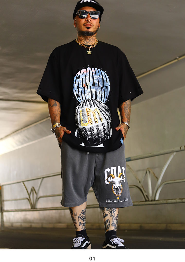 LIVE MECHANICS 上下セット 半袖 ブランド Tシャツ ハーフパンツ メンズ 春夏用 黒 大きいサイズ ライブメカニクス セットアップ スウェット 派手 コーンロウ 髪型 ビッグシルエット b系 ヒップホップ ファッション ストリート系 ハイ 2025夏 新作 LMSUMT111-WES1 LIVE MECHANICS 上下セット 半袖 ブランド Tシャツ ハーフパンツ