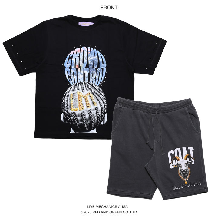 LIVE MECHANICS 上下セット 半袖 ブランド Tシャツ ハーフパンツ
