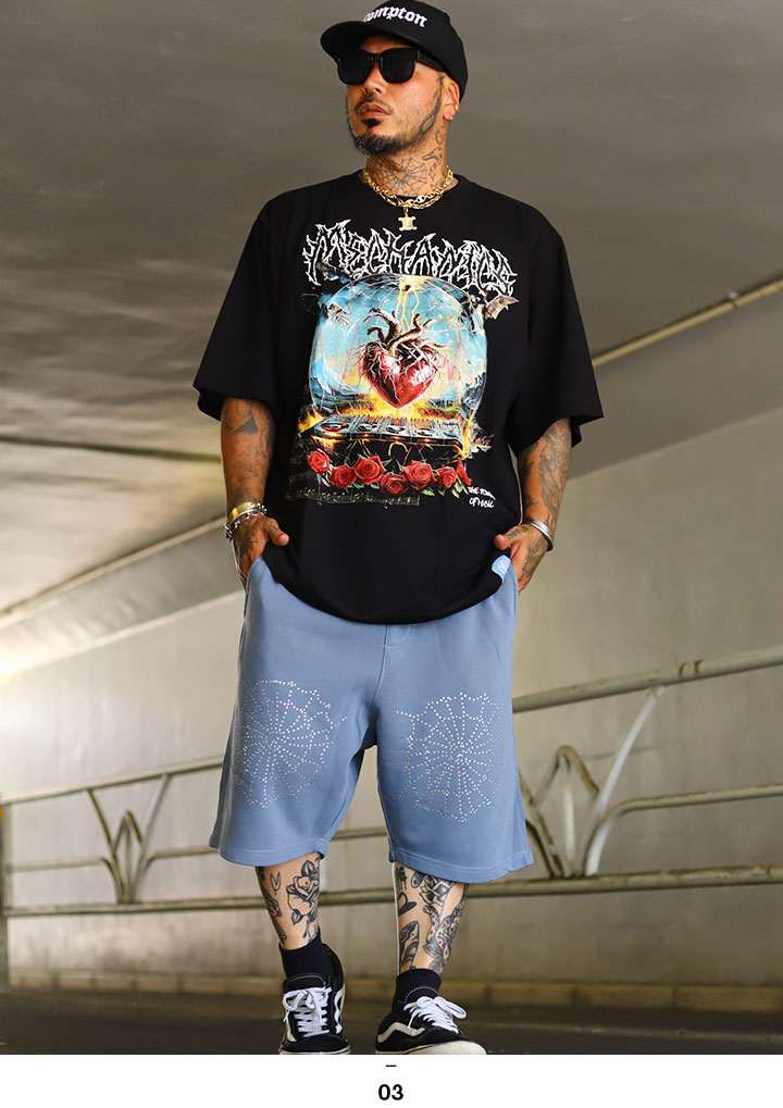 LIVE MECHANICS 上下セット 半袖 ブランド Tシャツ ハーフパンツ